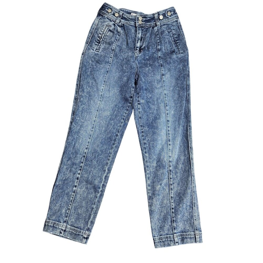 SO Jeans Womens 9 Blue Super High Rise Relaxed Straight‎ Acid Wash Denim Juniors